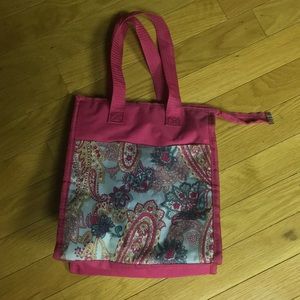 Pink with design lunch box with initial M